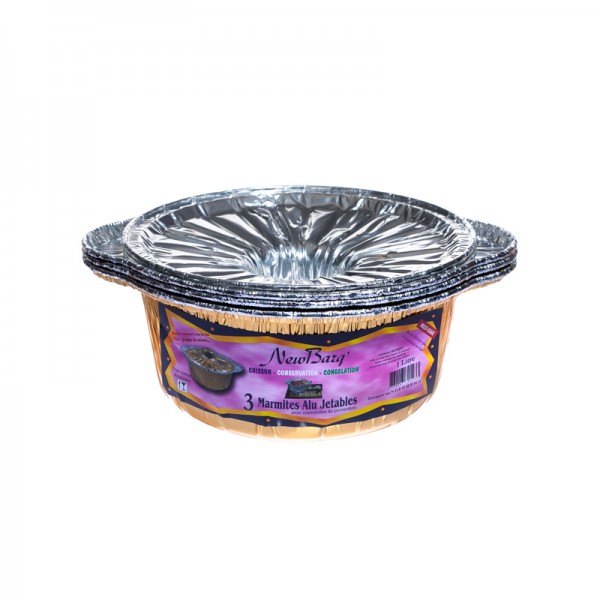 MARMITE ALUMINIUM 1L OR - 3 PIECES