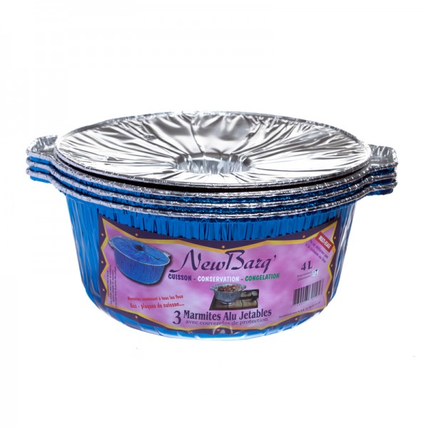 MARMITE ALUMINIUM 4L BLEUE 3PC