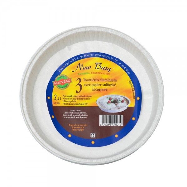 TOURTIERE ALUMINIUM 2.2L AVEC SULFURISE INCORPORE 3PC