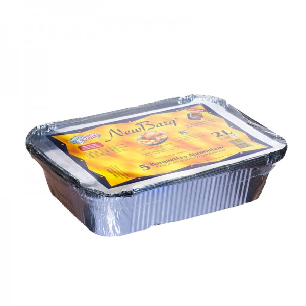 BARQUETTES ALU 2 L (avec couvercle)/5p