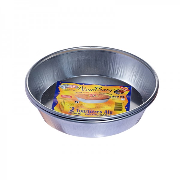 Tourtière aluminium rigide réutilisable PM 2 pc