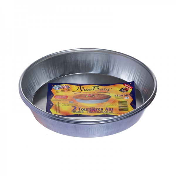 TOURTIERE ALUMINIUM RIGIDE REUTILISABLE MOYEN (1320 ML) 2pc
