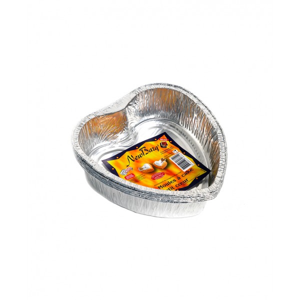 MOULE A CAKE ALUMINIUM - PETIT COEUR - 5 PIECES