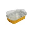 BARQUETTES ALU RIGIDES OR AVEC COUVERCLES PLASTIQUE 450ML - 4PC