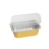BARQUETTES ALU RIGIDES OR AVEC COUVERCLES PLASTIQUE 930ML - 3PC