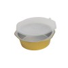 MARMITES EN ALU RIGIDES OR AVEC COUVERCLES PLASTIQUE 1430ML - 2PC