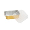 BARQUETTES ALU RIGIDES OR AVEC COUVERCLES PLASTIQUE 930ML - 3PC