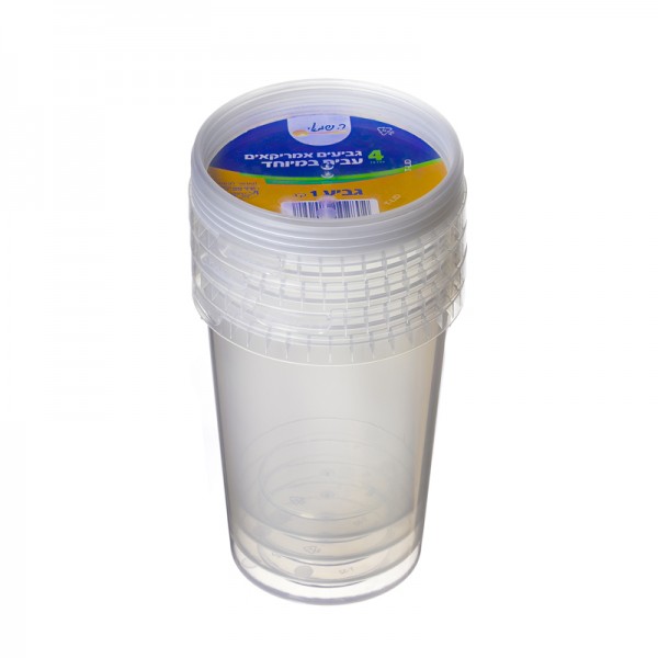 BOITES PLASTIQUE RONDE AMERICAINE 1000ML - 4 PC
