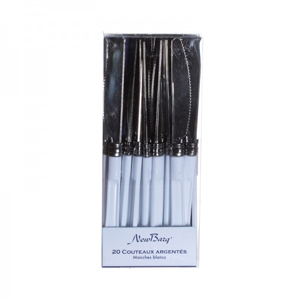 COUTEAUX MANCHE BLANC NEW BARQ' / 20PC