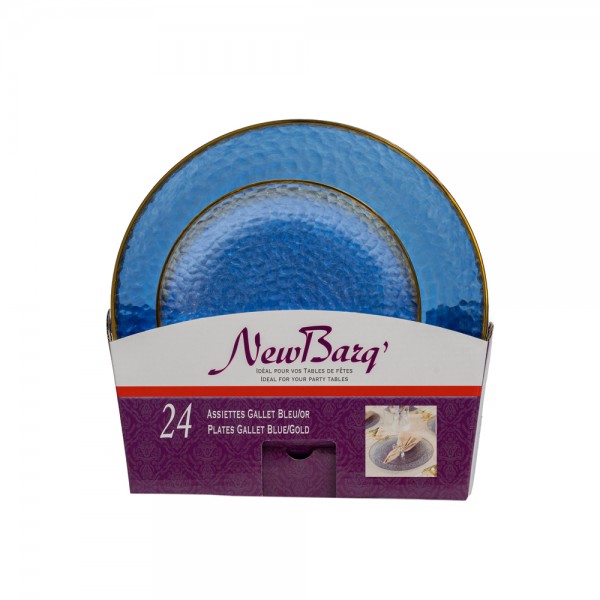SET ASSIETTES GALLET BLEU/OR - 24 PIECES