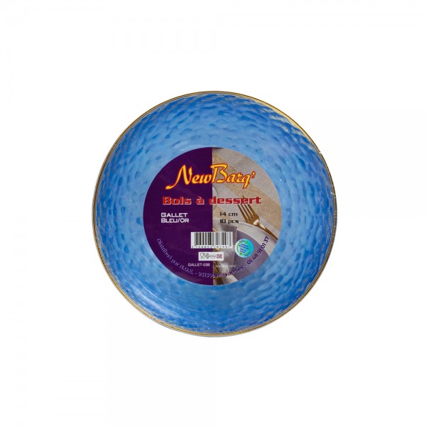 BOLS GALLET BLEU/OR -10 PIECES