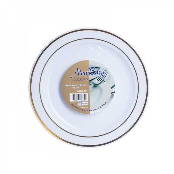 ASSIETTES GOLDEN LINE PM / 10PC
