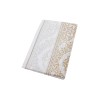 NAPPES FLANELLE 1ER PRIX AVEC CHEMIN DE TABLE IMPRIME - MIX OR/ARGENT