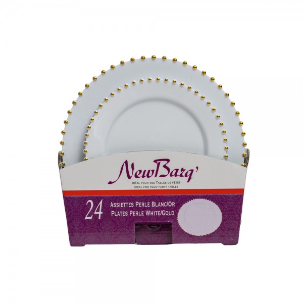 SET ASSIETTES PERLE OR - 24 PIECES