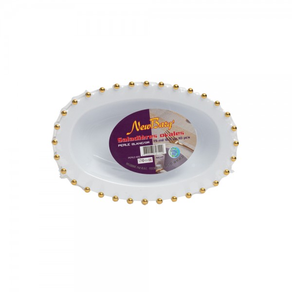 SALADIERES OVALES PERLE OR - 10 PC