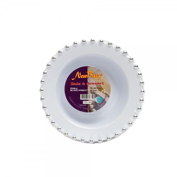 BOLS A DESSERT PERLE ARGENT - 10 PC