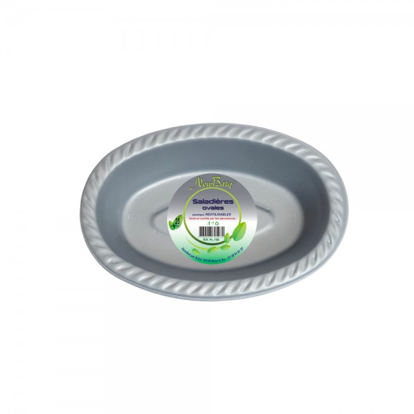 Saladières ovales COULEUR ARGENT 25P