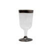 VERRE A VIN PIED ET BORDURE  ARGENT/12P 