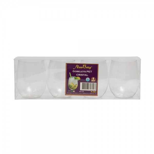 GOBELET PET CRISTAL 4 PIECES