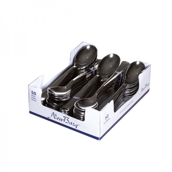 CUILLERES A SOUPE ARGENTEES NEW BARQ' / 50PC