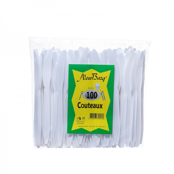 COUTEAUX PLASTIQUE REUTILISABLE X 100