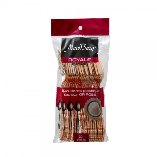 CUILLERES A SOUPE GAMME ROYALE - OR ROSE - 20 PIECES