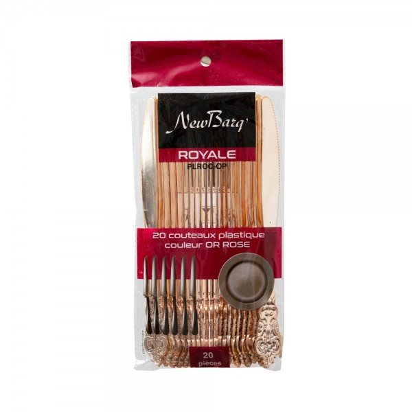 COUTEAUX GAMME ROYALE - OR ROSE - 20 PIECES