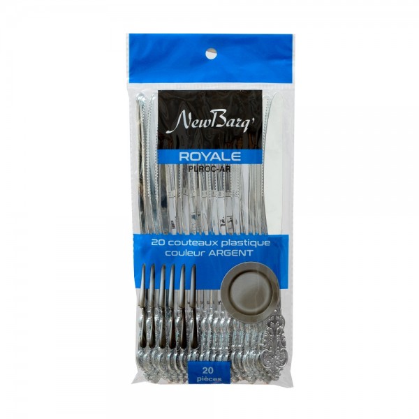 COUTEAUX GAMME ROYALE - ARGENT - 20 PIECES