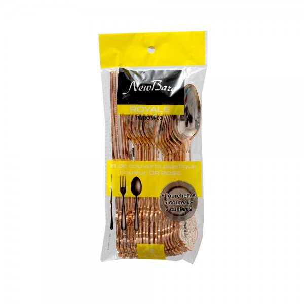 MENAGERE GAMME ROYALE - OR ROSE - 18 PIECES