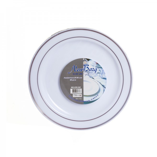 ASSIETTES SILVER LINE PM / 10PC