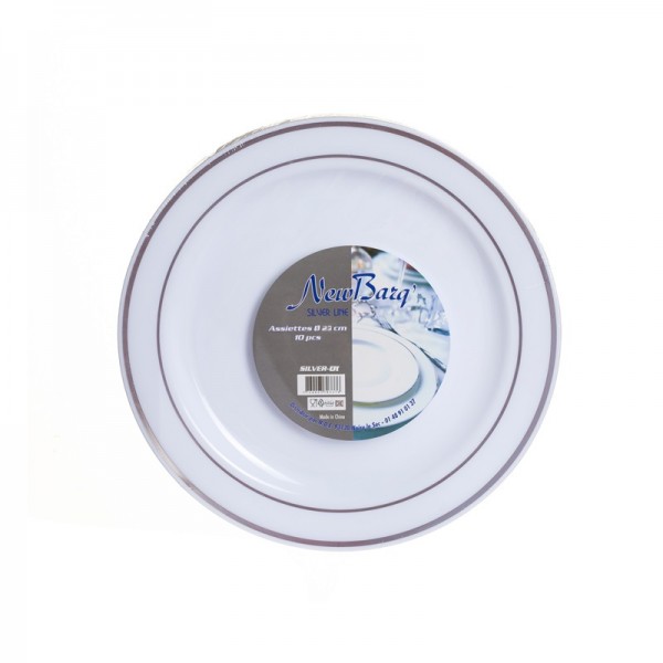 ASSIETTES SILVER LINE GM / 10PC