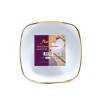 SALADIERES CARREES BLANC/OR GM